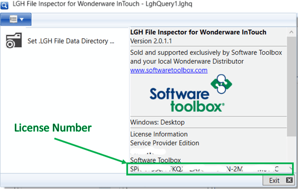 Screenshot - Accessing Your LGH File Inspector License Number